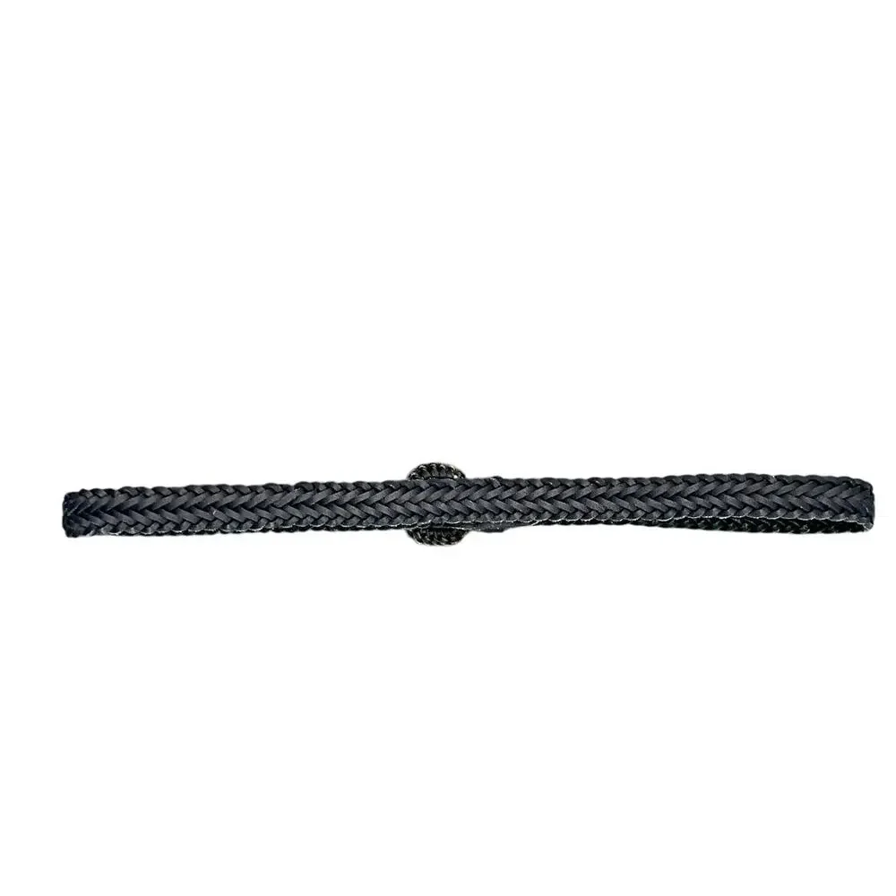 Vintage Navy Blue Braided Woven Argentina Leather Belt Women 34” - 38”